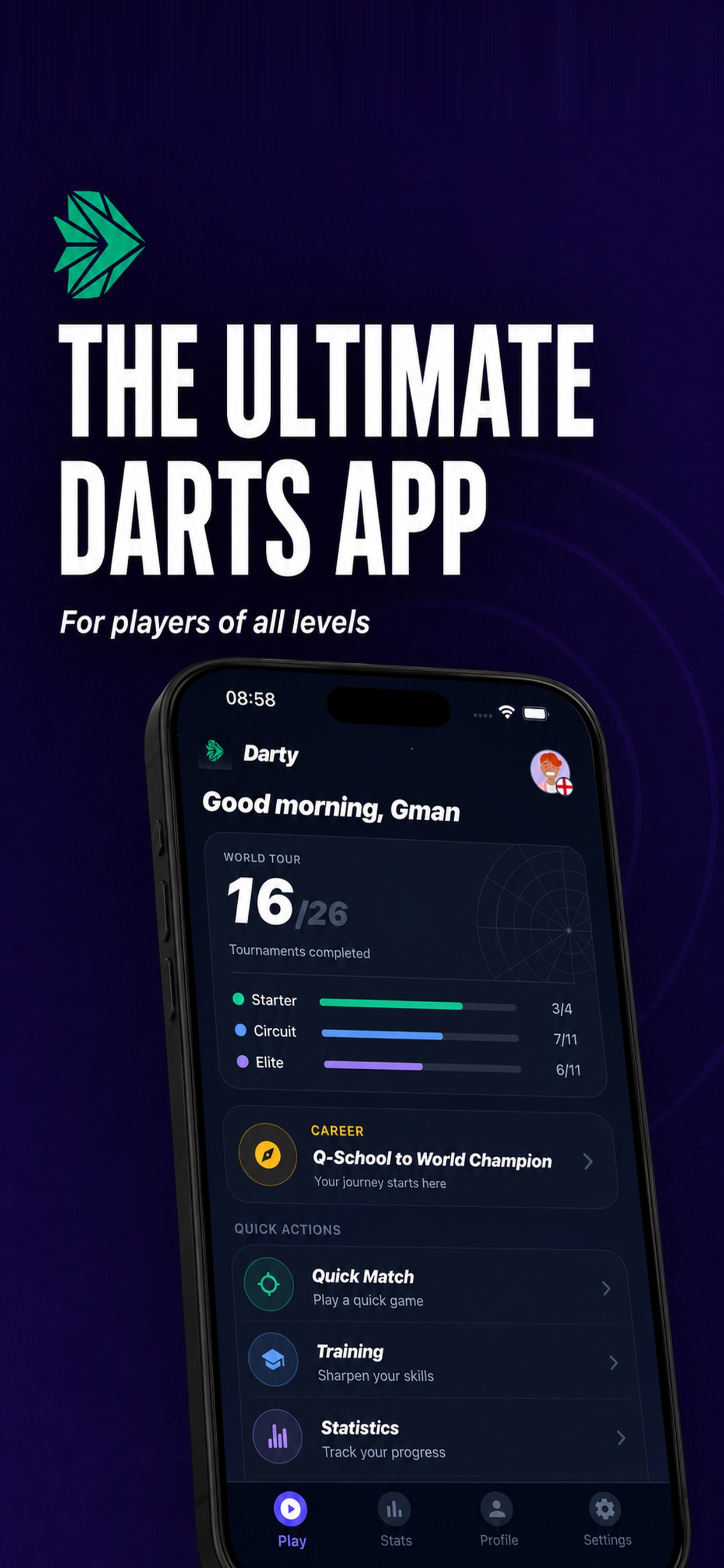 Darty &mdash; Darts Scorer & Counter iOS 游戏截图 1