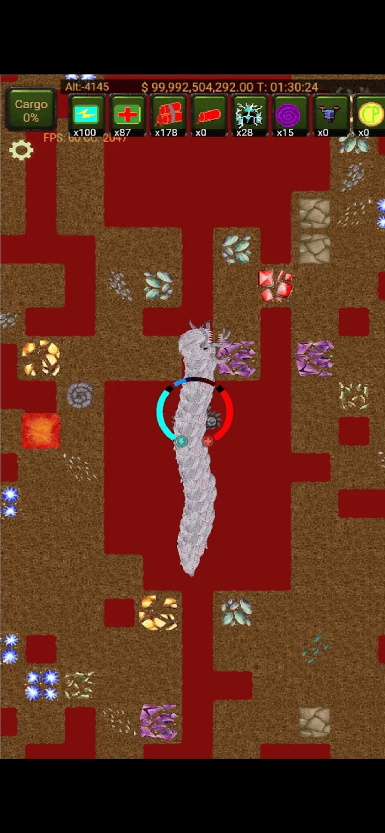 Red Miner MarsX iOS 游戏截图 1