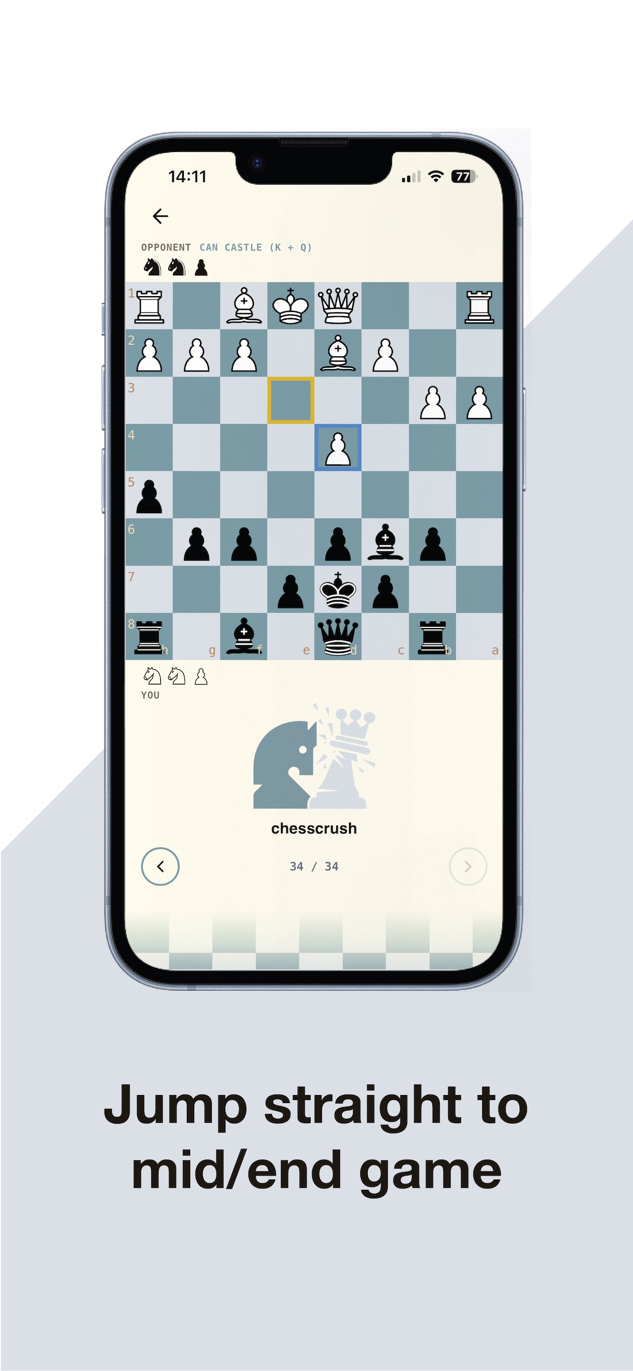 ChessCrush: ELO-balanced chess iOS 游戏截图 1